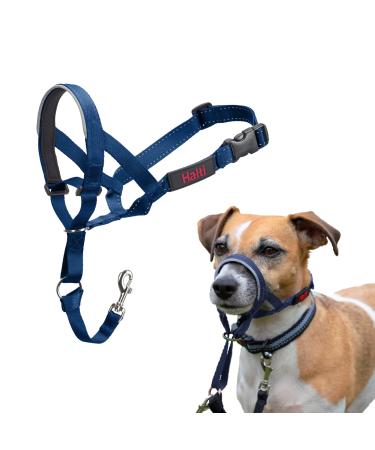 Halti head harness-prevents your dog from pulling on a leash simple adjustment light with a padded nose strap anti-train neck band for small dogs (size 1 cobalt blue) cobalt blue 1