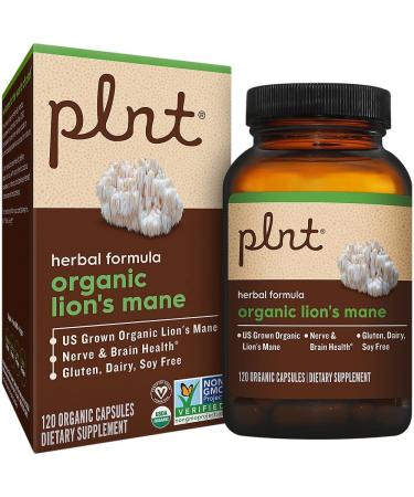 plnt Organic LionaTMs Mane Mushroom a Supports Nerve & Brain Health a 1 000 MG (120 Organic Capsules) 120 Count (Pack of 1) - Buy Online on GoSupps.com
