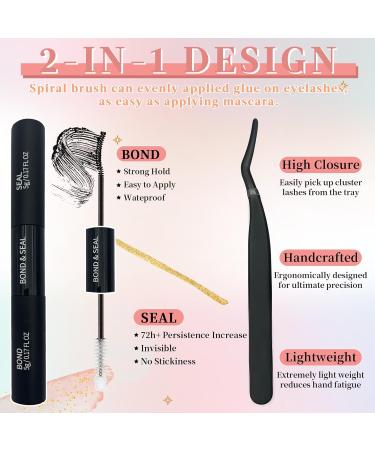 Buy 30D+40D Eyelash Extension Kit - 280PCS Cluster Lashes Bond & Seal Tweezers | DIY Wispy Individual Lashes by Anforlin - Buy Online on GoSupps.com