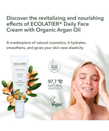 ECOLATI R Facial Foam Cleanser Serum in Oil and Daily Cream with Organic Argana - Revitalizing & Nourishing Skin Care Set for Hydration Elasticity and Anti-Aging - Buy Online on GoSupps.com