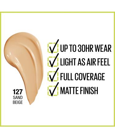 Maybelline Super Stay Full Coverage Foundation 127 Sand Beige - 1 fl oz (30 ml) - Buy Online on GoSupps.com