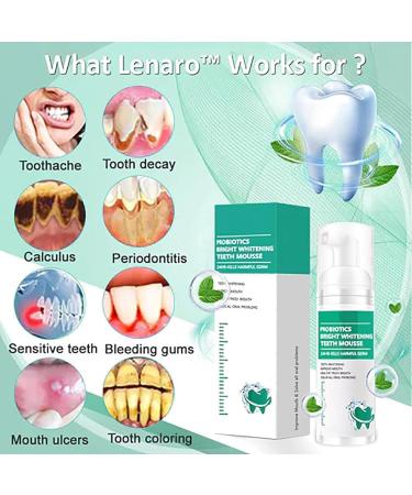 Lenaro Probiotics Teeth Whitening Mousse - Brightening Herbal Foam Toothpaste (2PCs) | International Shipping - Buy Online on GoSupps.com