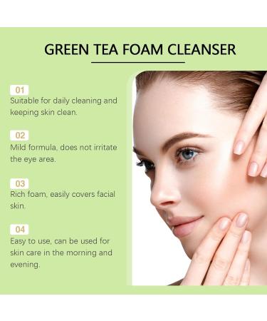 FFEEJ Green Tea Foaming Facial Cleanser Gentle Cleansing Pore Minimizer Refreshing & Moisturizing Face Wash - Buy Online on GoSupps.com
