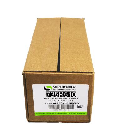 735R510 Full Size 10" High Strength Amber Color Hot Glue Stick - 5 lb Box - Buy Online on GoSupps.com