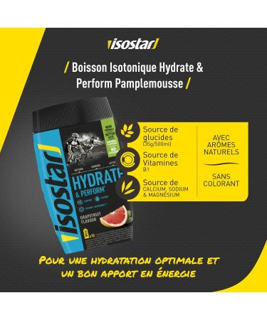 ISOSTAR Hydrate & Perform - 400g Isotonic Electrolyte Drink - Grapefruit Flavor for Enhanced Sports Performance - Buy Online on GoSupps.com