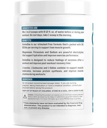 Buy AminoOne Branched-Chain Amino Acids for Post Workout Recovery - Premium Hydration & Muscle Building - Strawberry Pineapple Flavor - Buy Online on GoSupps.com