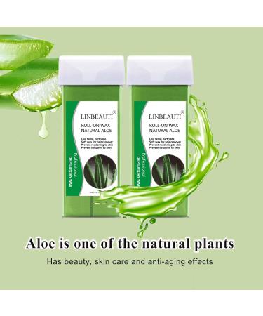 LINBEAUTI Aloe Vera Roll On Wax Cartridges - Hair Removal for Bikini, Legs, Arms - 3.52oz (4 Pack) - Buy Online on GoSupps.com