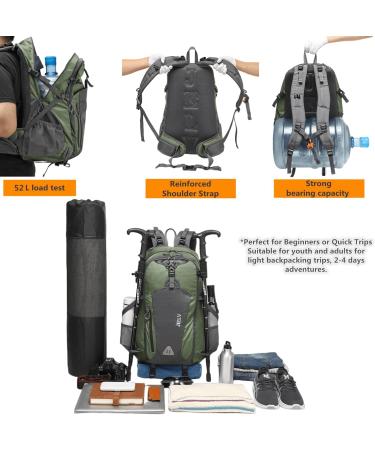 JIELV 45L Waterproof Hiking Backpack - Lightweight Camping Daypack for Men and Women (Green) - Buy Online on GoSupps.com