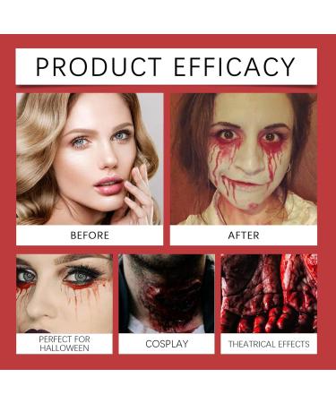 Realistic Halloween Fake Blood Makeup Set - Washable Special Effects Kit for Cosplay & Costume (Red - Buy Online on GoSupps.com