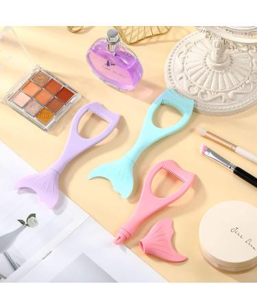 3 Pcs Mascara Shield Applicator Set | Silicone Mermaid Design | Eyelash Separator Tool for Women and Girls - Purple/Pink/Blue - Buy Online on GoSupps.com