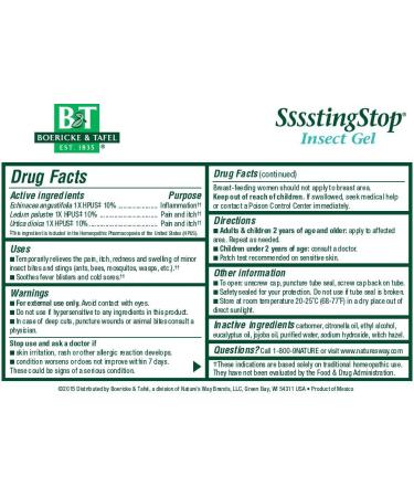 Boericke & Tafel SssstingStop Topical Gel - 1 Ounce | Natural Insect Bite Relief - Fast Shipping Worldwide - Buy Online on GoSupps.com
