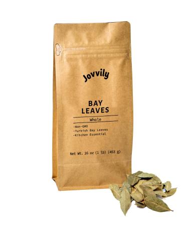 Jovvily Whole Bay Leaves - 1lb - Whole Leaves - Non-GMO - Curries - Poultries - Stews 1 Count (Pack of 1)