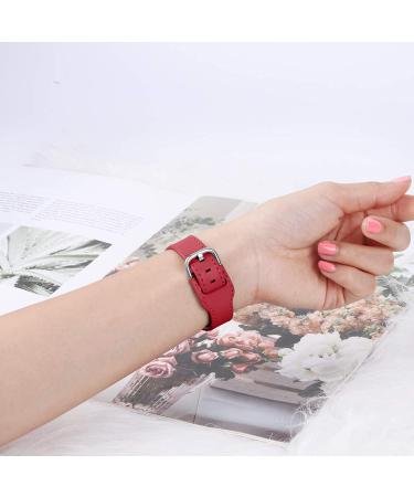 Joyozy Genuine Leather Band for Fitbit Sense/Versa 3 - Red | Professional Classic Strap Replacement for Men and Women - Buy Online on GoSupps.com