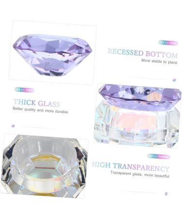 DOITOOL Nail Art Crystal Cup Manicure Glass Jar Empty Sample Jar Glass Paint Jar Nail Acrylic Dish Big Crystal Glass Jars Nails Powder Storage Jar Lipstick Glass Jar Purple Cover Diamond 6.5x8cm Purple - Buy Online on GoSupps.com