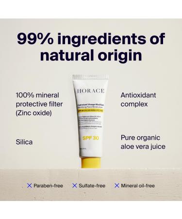 HORACE Mattifying Face Moisturiser SPF30 for Men - Natural Hydrating Cream with UV Protection - Premature Ageing Prevention - Skincare for All Skin Types - Unscented 75 ml - Buy Online on GoSupps.com