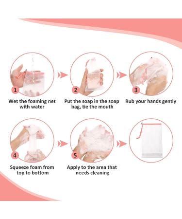 Cobahom 12 Pcs Pink Soap Bags for Handmade Soap - Mesh Foaming Net Sack with Drawstring for Bath & Shower - Buy Online on GoSupps.com