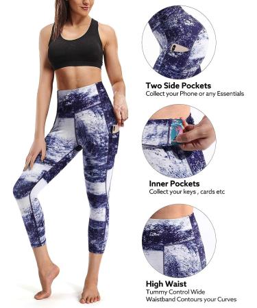 STYLEWORD Womens Sapphire Capris with Pockets - High Waist Yoga Pants for Running and Workouts - Buy Online on GoSupps.com