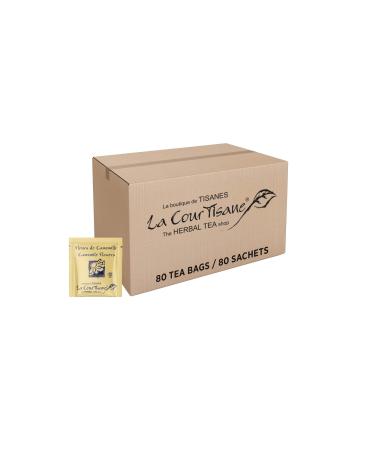 La Courtisane Herbal Tea Chamomile Flowers Kosher Gluten-Free 80 Count 281g Chamomile Flowers 80 Count (Pack of 1)