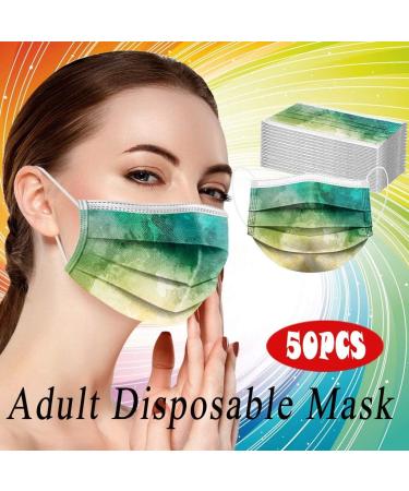 DeaamyGly 50-Pack Colorful 3-Layer Non-Woven Fabric Face Masks & Multifunction Neck Bandanas for Adults - Buy Online on GoSupps.com