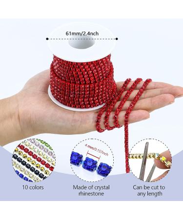 Dowarm 10 Yards 4MM Crystal Rhinestone Chain Trim for Sewing Crocs Shoes - DIY Craft & Jewelry Making - Siam/Red SS16 Rhinestone Chain - Buy Online on GoSupps.com