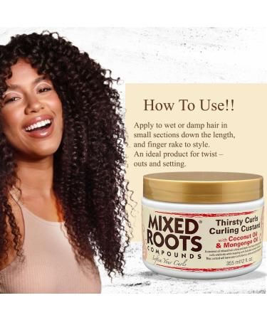 Mixed Roots Compounds Thirsty Curls Custard Coconut Oil & Mongongo Oil 355 ml - Buy Online on GoSupps.com