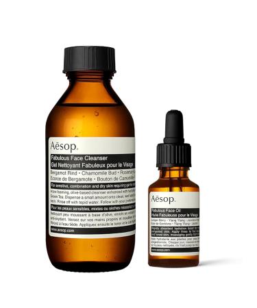 Aesop Fabulous Face Cleanser + Fabulous Face Oil | Foaming Facial Cleanser with Daily Moisturizing Botanical Facial Oil | For Sensitive Skin | Paraben-Free + Cruelty-Free | 3.6 oz + 0.8 oz