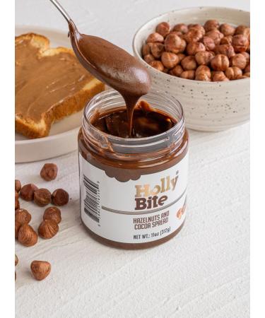HollyBite Hazelnut Cocoa Spread | Vegan No Sugar Keto-Friendly | Gluten-Free High Protein High Fiber | 11oz | Healthy Ingredients | Made in USA - Buy Online on GoSupps.com