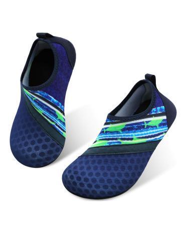 JIASUQI Kids Boys Girls Water Shoes Quick Dry Barefoot Aqua Socks for Beach Swimming Pool 8.5/9 UK Child Navy Blue
