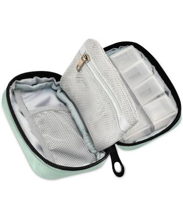 Shop Naanle 7-Day Pill Organizer Bag - Portable Weekly Vitamin Case Light Green | Compact Travel Pill Box for Supplements - Buy Online on GoSupps.com