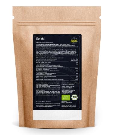 Reishi Powder Bio 125g - Ganoderma Lucidum - Vegan & Additive-Free - Mushroom of Immortality - Biotiva Germany - Buy Online on GoSupps.com