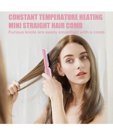 Rechargeable Mini Hair Straightener | Cordless Flat Iron Brush with 3 Temperature Settings | Portable USB Rechargeable Hair Styling Tool (Pink - Buy Online on GoSupps.com