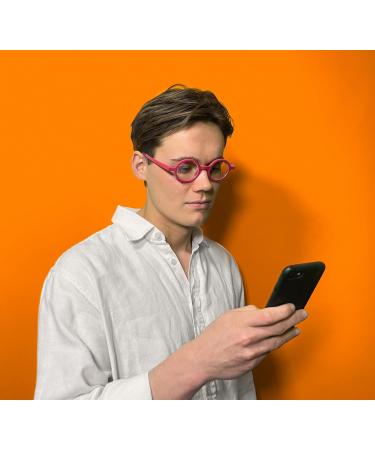 LONDON MOLE Pink Round Reading Glasses 2.5x | Stylish Men's Women's Unisex Readers - Buy Online on GoSupps.com
