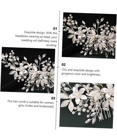 DOITOOL Alloy Pearl Hair Comb Flower Hair Comb Wedding Vintage Ornaments Bridal Pearl Headwear Tailors Bunion Spray Talcum Pearl Headpiece Tiara White Abs Bride Decorate Crystal - Buy Online on GoSupps.com