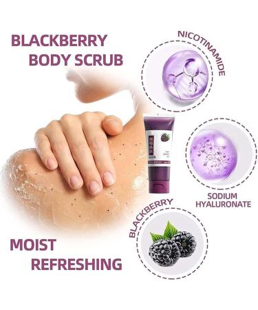 Body Scrub | 2-in-1 Blackberry Bath Scrub for Smoother Skin - Deep Body Scrub with Apricot Seaweed Aloe Grape Seed Oil Vitamin A Vitamin E Panthenol - Buy Online on GoSupps.com