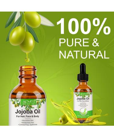 Organic Jojoba Oil 100% Pure Jojoba Oil for Hair Growth and Skin Care Moisturizing Oil for Face Body Hair Beard Nails 60 mL - Buy Online on GoSupps.com