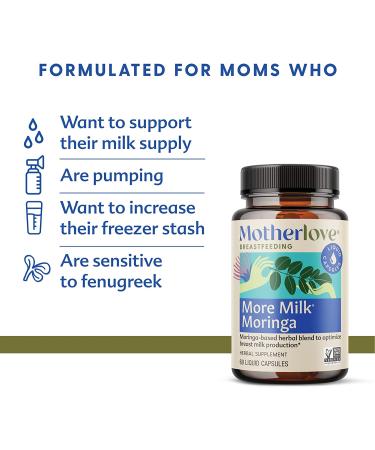Motherlove More Milk Moringa â€“ 60 Liquid Capsules for Enhanced Milk Supply - Buy Online on GoSupps.com