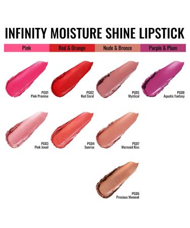 Oulac Moisture Shine Lipstick Red Coral - Vegan Shimmering Lip Care Creamy Texture & Hydration for Luscious Lips - Buy Online on GoSupps.com