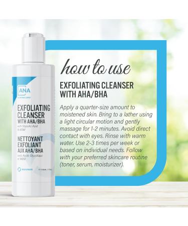 All Natural Advice Exfoliating Cleanser with AHA BHA Rejuvenating Facial Cleanser with Glycolic Acid Salicylic Acid MSM Organic Aloe & Organic Botanicals (118 mL/4 fl.oz) - Buy Online on GoSupps.com