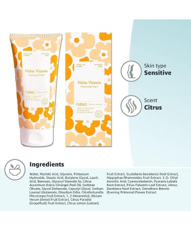 Nabia Plant-based Vitamin C Face Wash - Gentle & Revitalizing Cleanser 5.07 Fl Oz - Buy Online on GoSupps.com