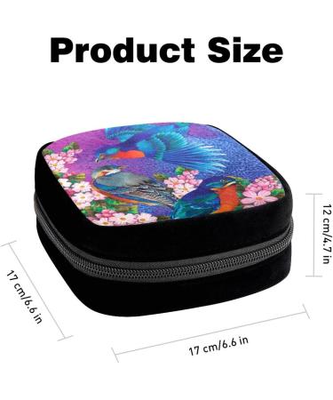 GIAPB Period Bag | Sanitary Napkin Storage & Makeup Pouch | Spring Summer Blue Bird Color - Buy Online on GoSupps.com