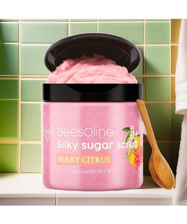 BeesOline Sugar Scrub - Premium Berry Citrus Scent | Extra Large 19oz | Organic Exfoliating Scrub with Coconut & Sunflower Oil - Buy Online on GoSupps.com