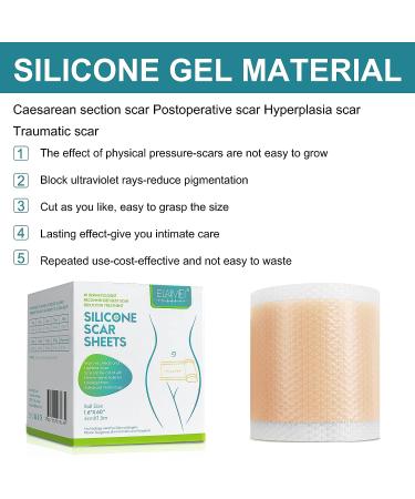 Silicone Scar Tape 1.6 x 60 Inch - Medical Grade Treatment for Surgery, C-Section, Keloid & Burn Scars - Safe & Painless Removal Strips - Buy Online on GoSupps.com