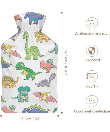 Cute Dinosaur Hot Water Bottle with Plush Cover - Perfect Hand Warmer for Kids & Adults | 26.5x15.3cm | International Shipping Available - Buy Online on GoSupps.com
