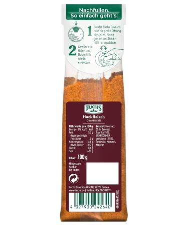Fuchs Gourmet Selection Classic/Native Hack Meat Spice Salt - 80g Refill for Fricadels Burgers & Vegan Dishes - Ideal Seasoning for Minced Meat - Buy Online on GoSupps.com