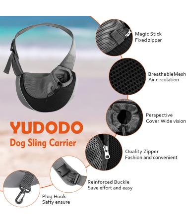 YUDODO Pet Dog Sling Carrier | Breathable Mesh Travel Safe Sling Bag for Dogs Cats | Medium Size | Black Reflective (1 Pack) - Buy Online on GoSupps.com