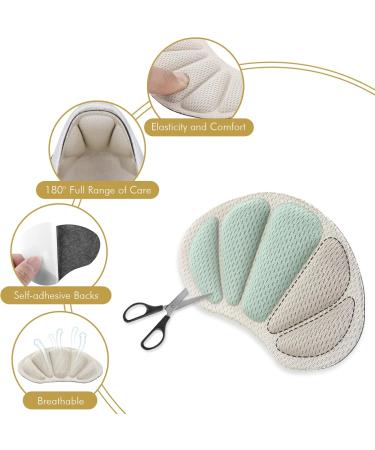 Sibba Heel Pillows - Anti-Slip Shoe Inserts Blister Protectors Self-Adhesive Heel Liner Perfect for Oversized Shoes - 2 Pairs in Nude - Buy Online on GoSupps.com
