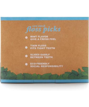 Organic Mint Dental Floss Picks - 200 Count - BPA Free, Vegan, Sustainable & Eco Friendly by Isshah - Buy Online on GoSupps.com