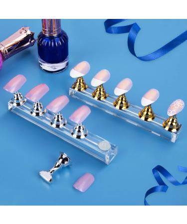 NAGE Display Stand - 2 Sets Magnetic Nail Practice Holder | DIY Nail Art & False Manicure Tool | Reusable Salon Exercise Stand - Buy Online on GoSupps.com