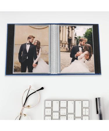 Miaikoe Photo Album 8x10 Clear Pages Pockets Linen Cover with Front Window Slide in Photo Album Holds 50 Vertical 8x10 Photos Picture Book for Anniversary Baby Family (Blue) 50 Pockets/1PK Blue - Buy Online on GoSupps.com