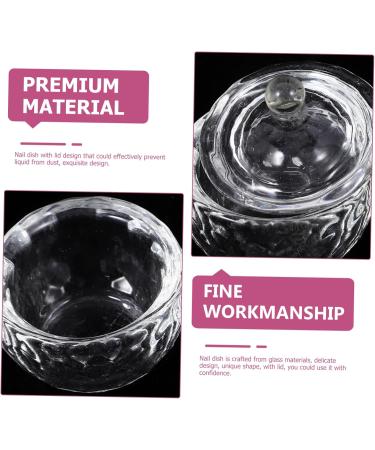 IMIKEYA Glass Jar Wedding Decor Nail Art Liquid Holder Nail Cups Nail Dish for Acrylic Nails Acrylic Nail Supplies Nail Art Accessories Nail Dish Bowl with Lids Glass Candy Powder Plate 1 - Buy Online on GoSupps.com